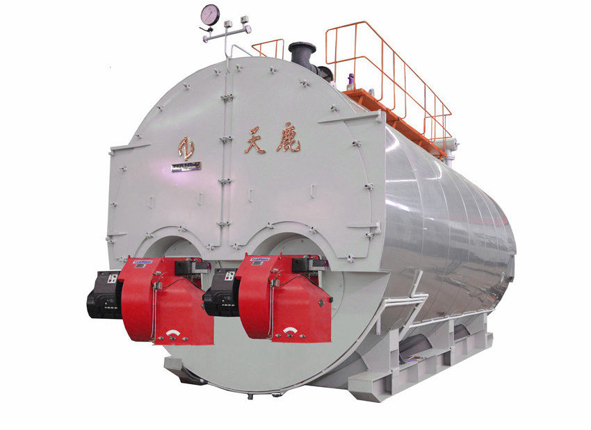 WNS型三回程鍋殼式雙爐膽燃油燃氣熱水鍋爐